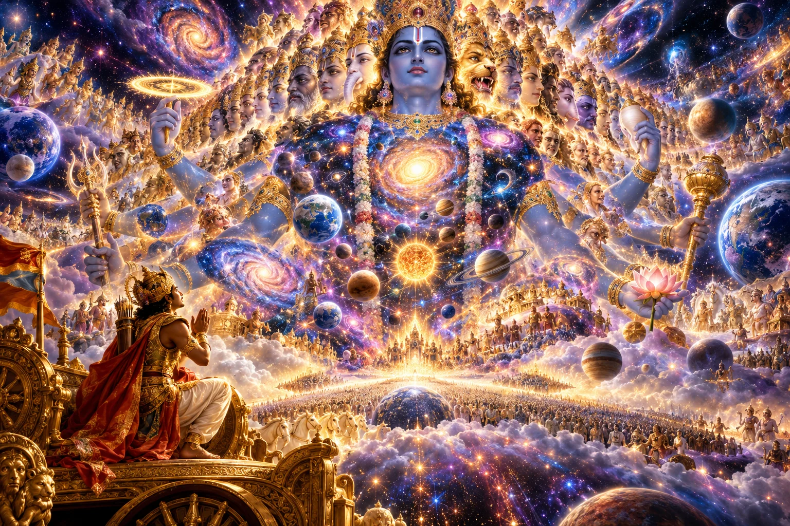 A visual interpretation of Bhagavad Gita Chapter 11, Vishvarupa Darshana Yoga