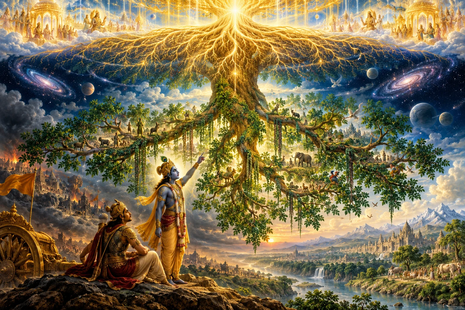 A visual interpretation of Bhagavad Gita Chapter 15, Purushottama Yoga