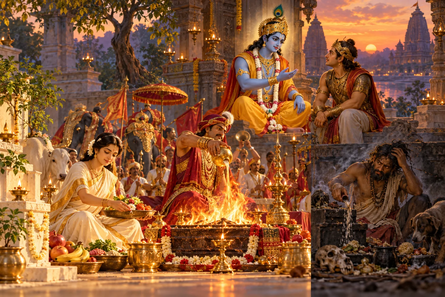 A visual interpretation of Bhagavad Gita Chapter 17, Shraddhatraya Vibhaga Yoga
