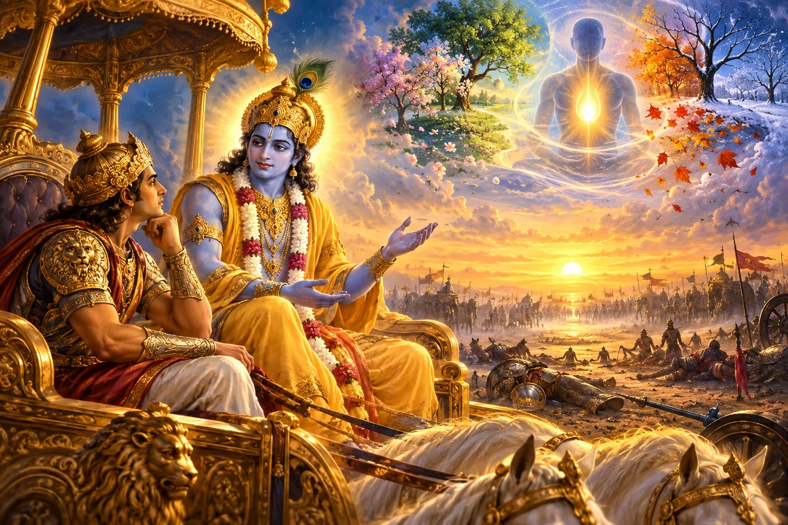 A visual interpretation of Bhagavad Gita Chapter 2, Sankhya Yoga