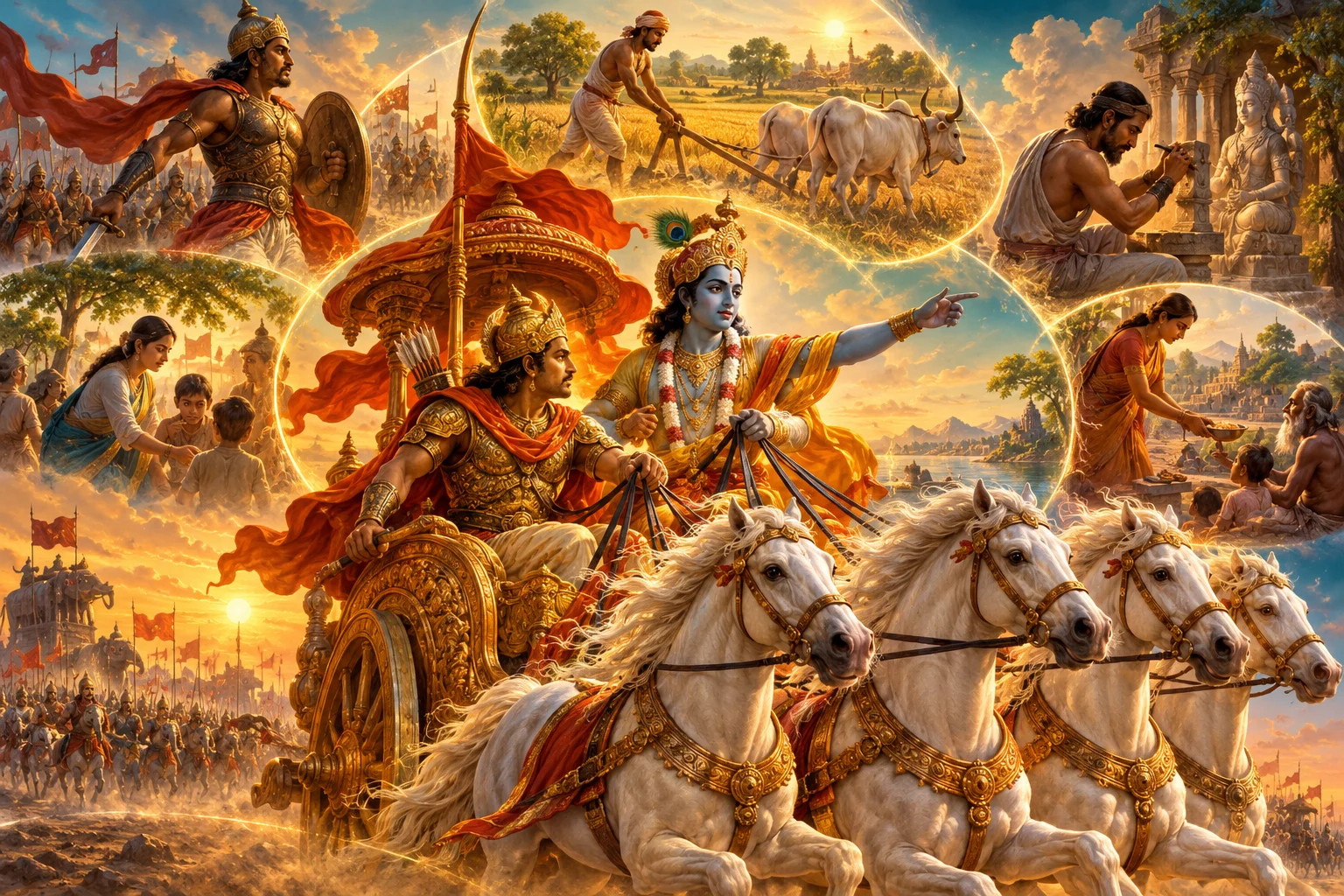 A visual interpretation of Bhagavad Gita Chapter 3, Karma Yoga