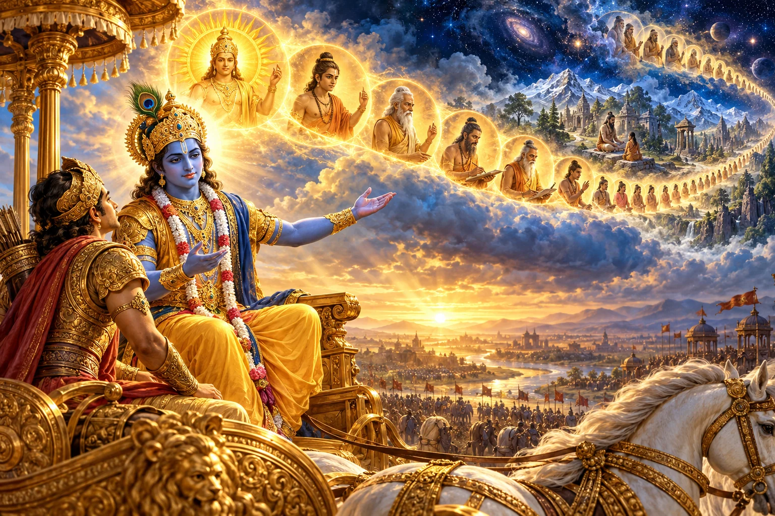A visual interpretation of Bhagavad Gita Chapter 4, Jnana Karma Sannyasa Yoga