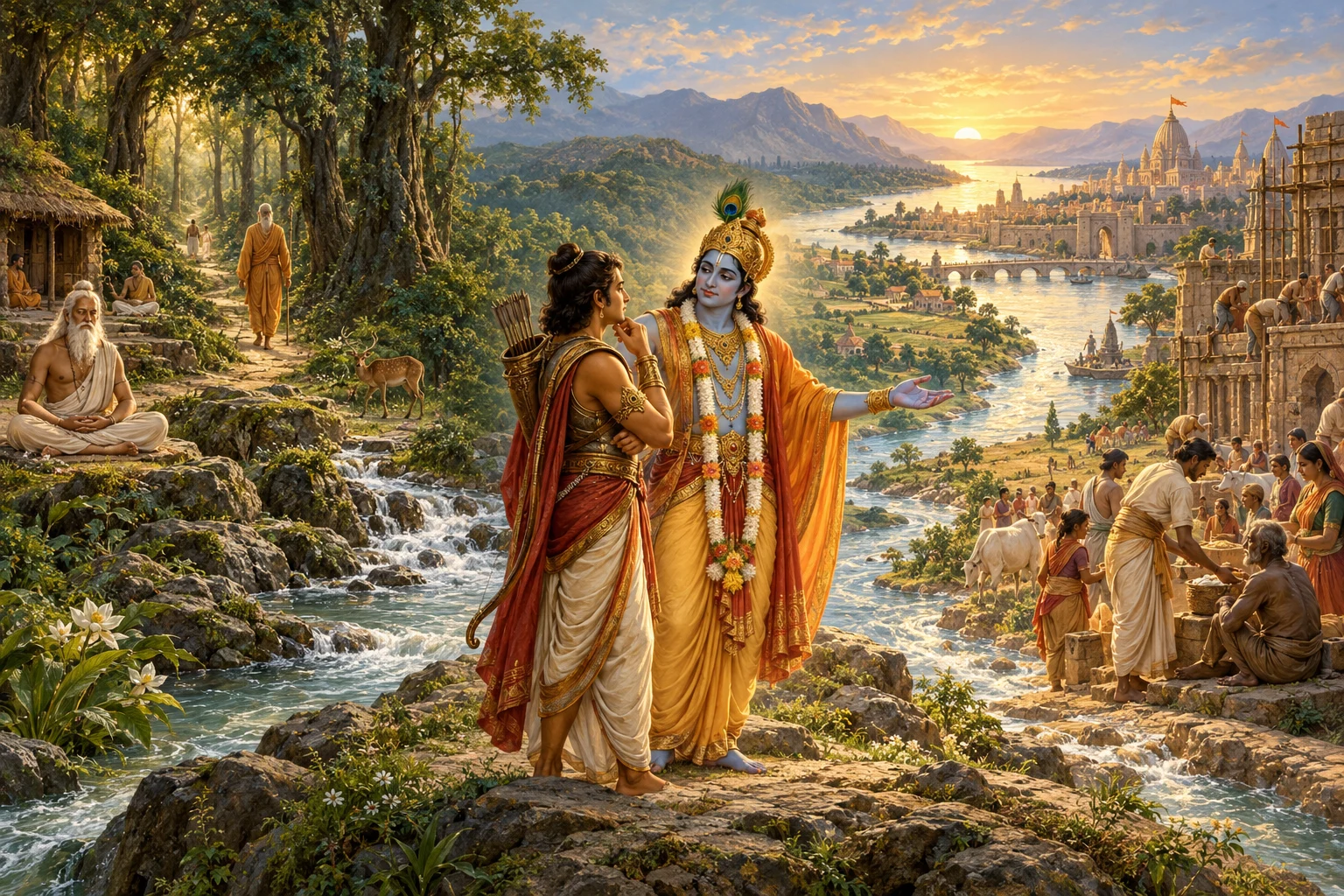 A visual interpretation of Bhagavad Gita Chapter 5, Karma Sannyasa Yoga