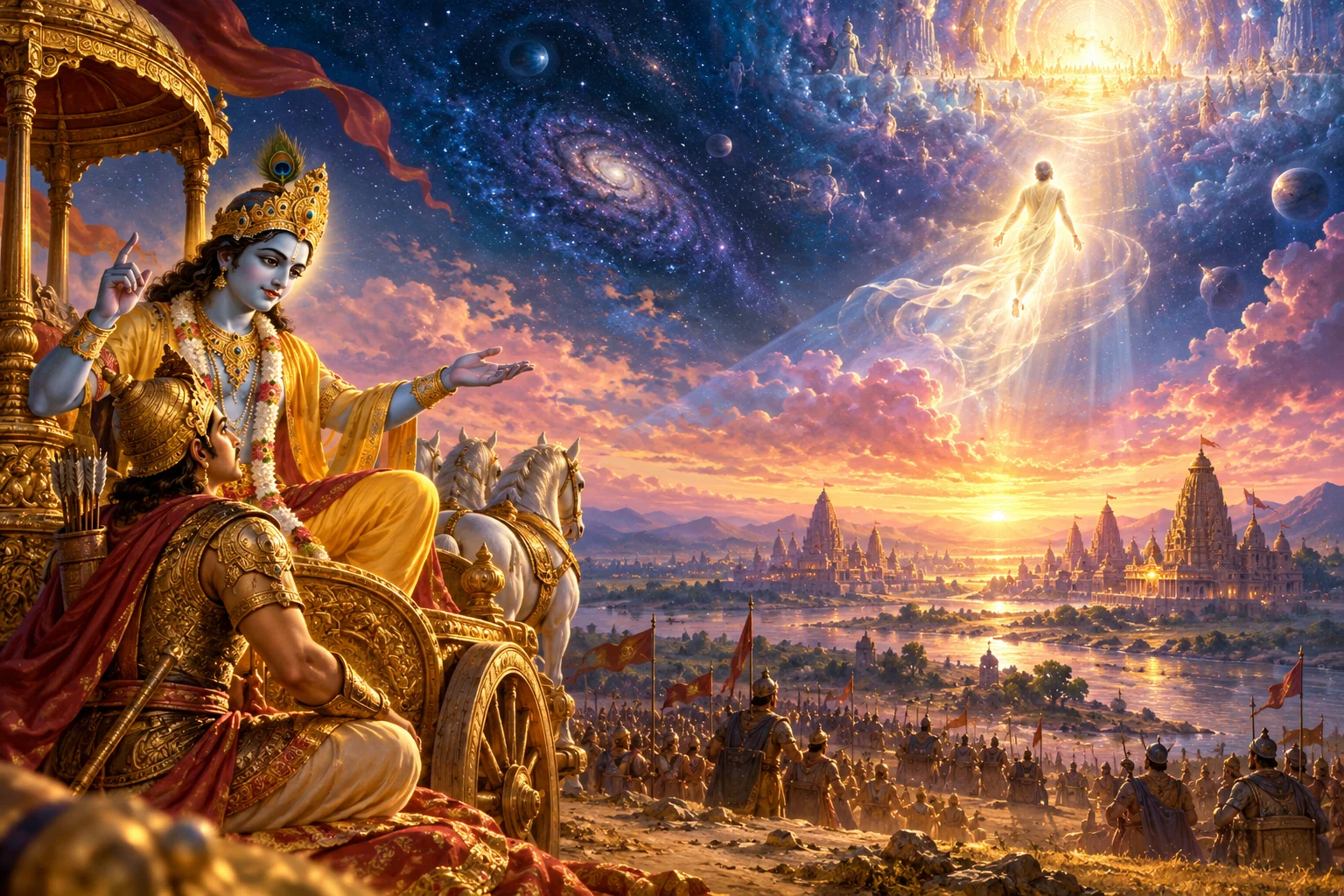 A visual interpretation of Bhagavad Gita Chapter 8, Akshara Brahma Yoga