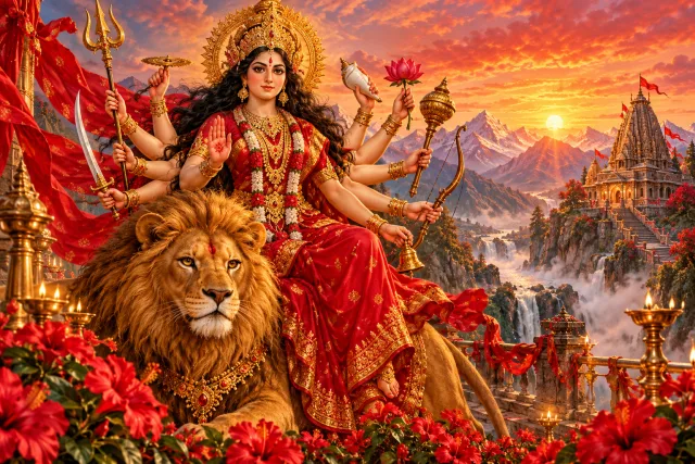 A devotional interpretation of Durga Beej Mantra (Om Dum Durgayei Namah) for Durga