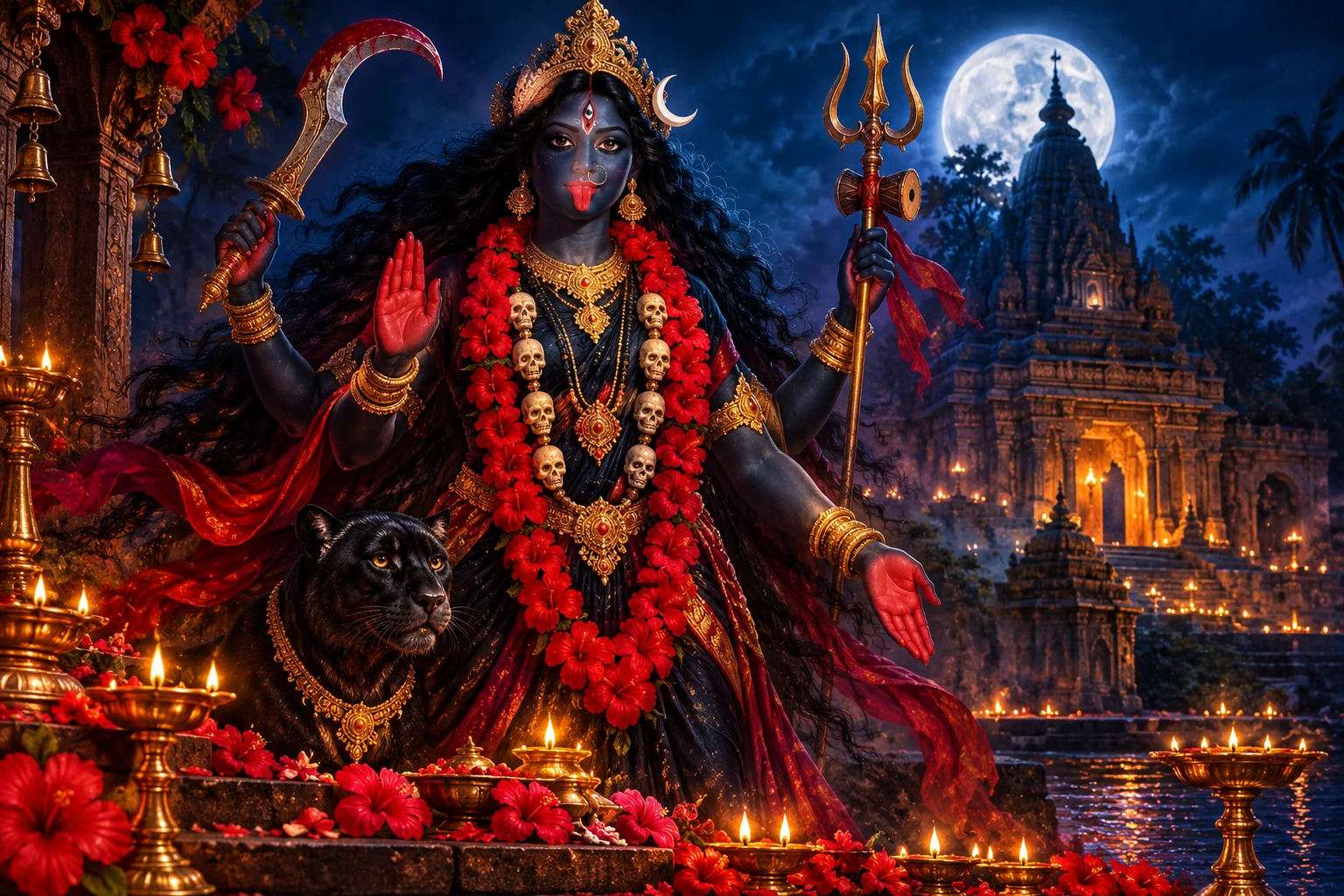 A devotional interpretation of Kali Mantra (Om Kreem Kalikayai Namah) for Kali