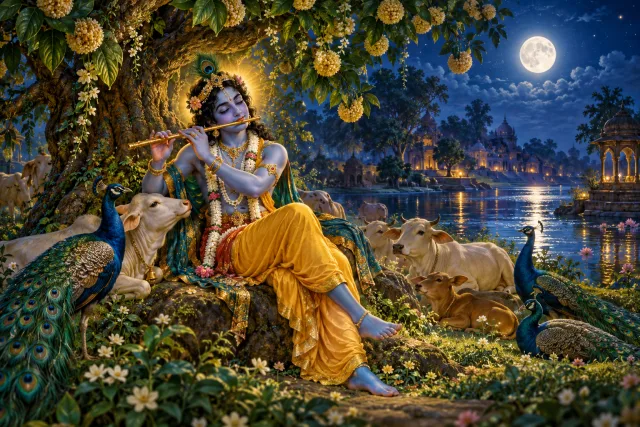 A devotional interpretation of Krishna Mantra (Om Kleem Krishnaya Namah) for Krishna