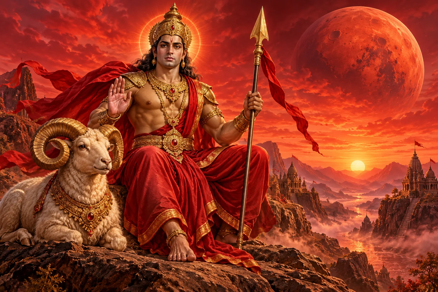 A devotional interpretation of Mangal Mantra (Om Kraam Kreem Kraum Sah Bhaumaya Namah) for Mangal