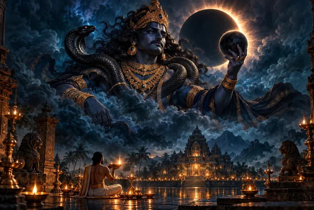 A devotional interpretation of Rahu Mantra (Om Bhraam Bhreem Bhraum Sah Rahave Namah) for Rahu