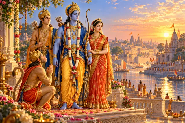 A devotional interpretation of Rama Mantra (Shri Ram Jai Ram Jai Jai Ram) for Rama