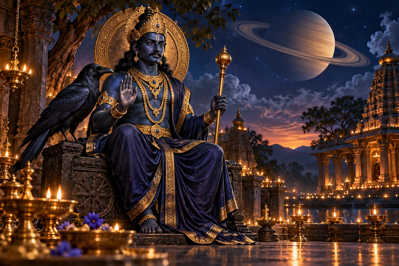 A devotional interpretation of Shani Mantra (Om Sham Shanaishcharaya Namah) for Shani