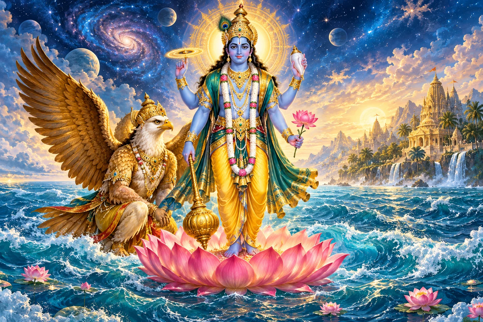A devotional interpretation of Vishnu Mantra (Om Namo Bhagavate Vasudevaya) for Vishnu
